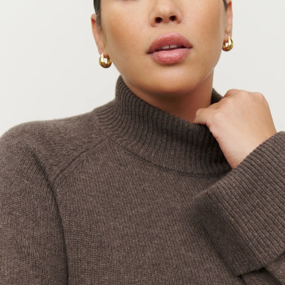 Reformation Brown Turtleneck Sweater